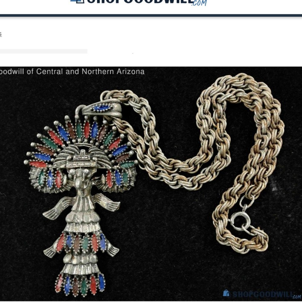 Castlecliff Larry Vrba Aztec Kachina Necklace 197… - image 1